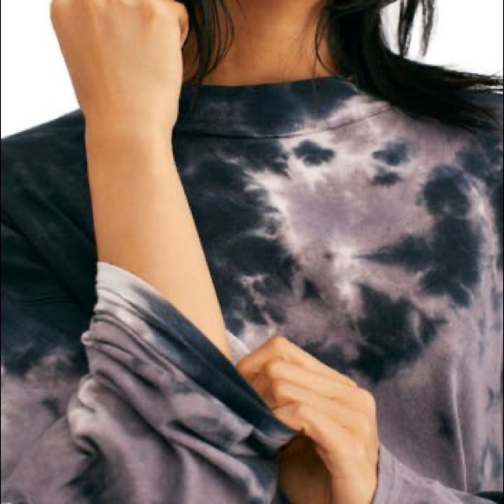 We the Free - charcoal Be Free Tie Dye Oversize Long Sleeve T-Shirt